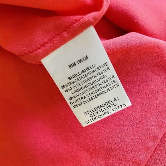 Halston Womens Midi Length Draped‎ Back with Logo Hardware Sz 0 Coral $395 NWT - Picture 4 of 9